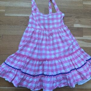 Tahari pink white gingham dress 6